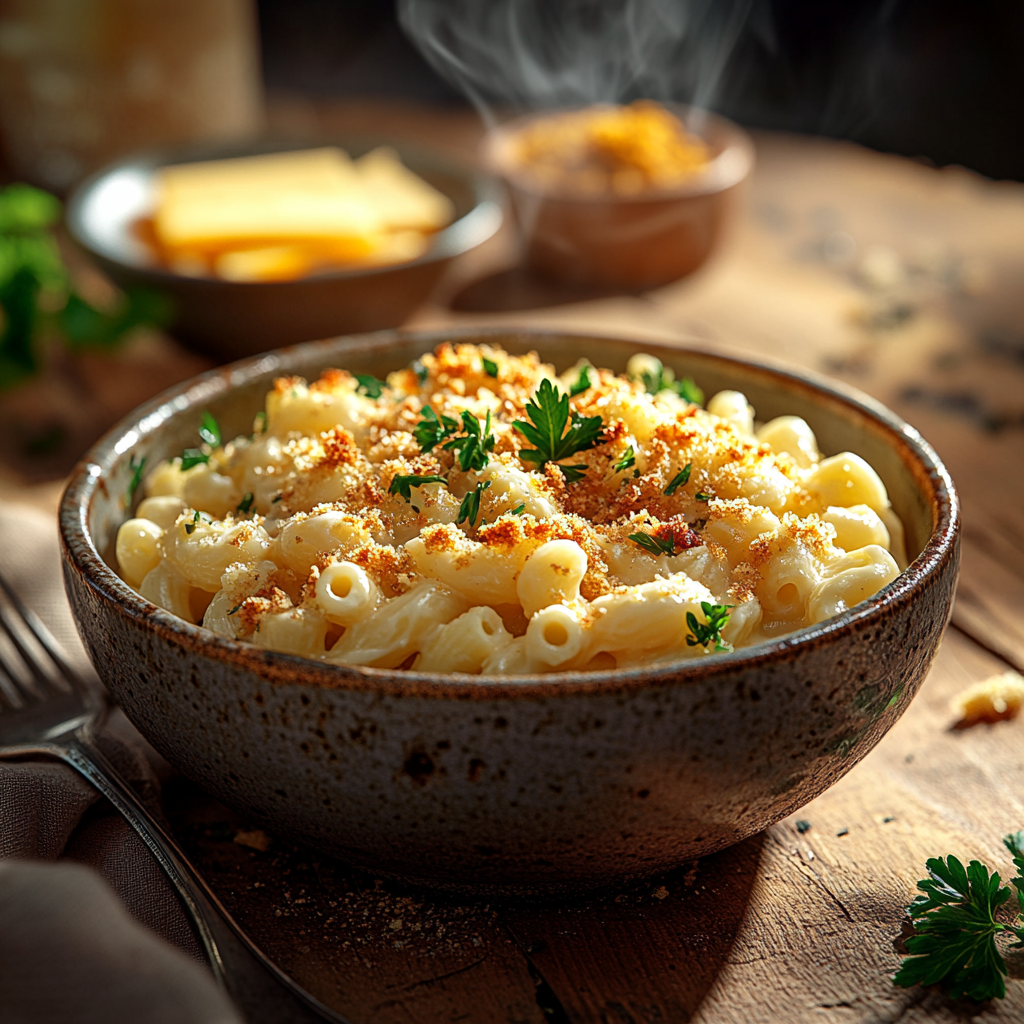 Gourmet Lobster Mac and Cheese with Truffle Garnish