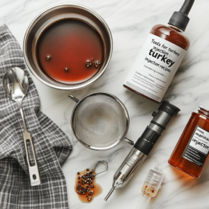Juicy Turkey Made Easy: Injection Recipes That Work 3 Tools for turkey injection recipes, including a marinade injector.