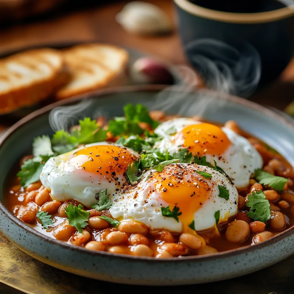 eggs and beans breakfast